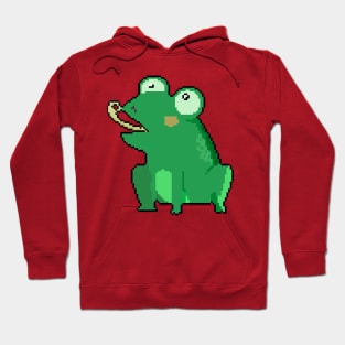 Leapin' Frogs: Pixel Art Frog Design for Fashionable Attire Hoodie